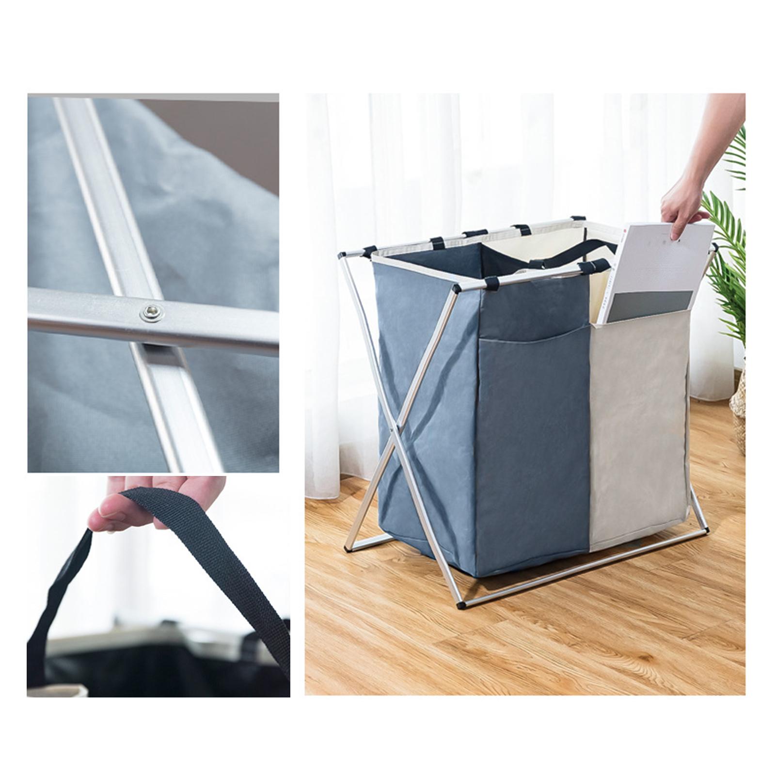 Giỏ đựng quần áo bẩn Oxford cao cấp không thấm nước và bền,thiết kế 2 ngăn,Tay cầm bên ngoài dễ dàng vận chuyển