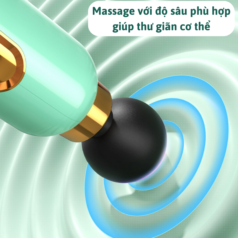 Máy Massage Mini Cầm Tay CTFAST-LC002 : Súng mát xa 9 cấp độ, màn hình LED sang trọng, maassage chuyên sâu,hỗ trợ giảm đau cơ, cứng khớp hiệu quả nhanh chóng, đi kèm 4 đầu chuyên dụng, túi đựng tiện dụng - Hàng loại cao cấp