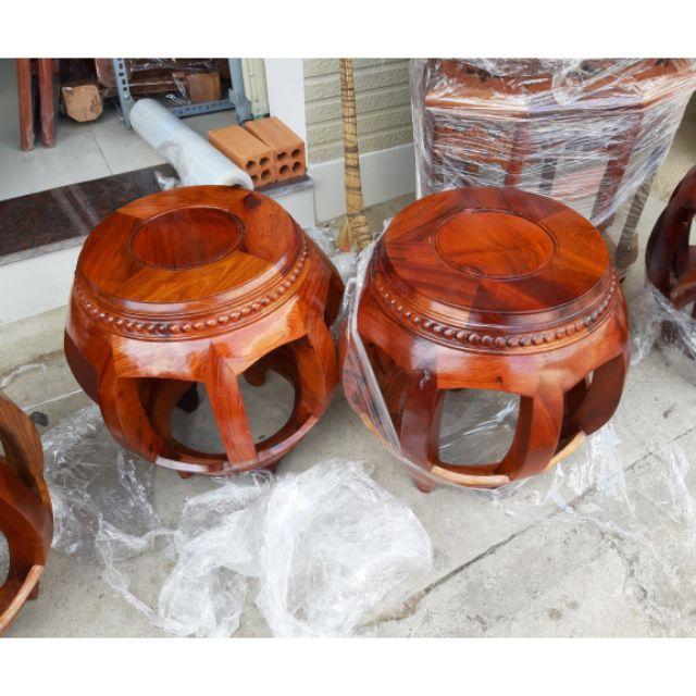 Đôn trống gỗ hương cao 35cm mặt 30cm