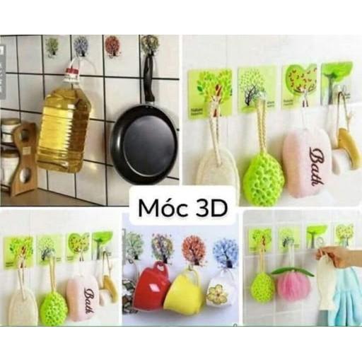 Combo 50 móc dán tường 3D treo đồ chịu lực