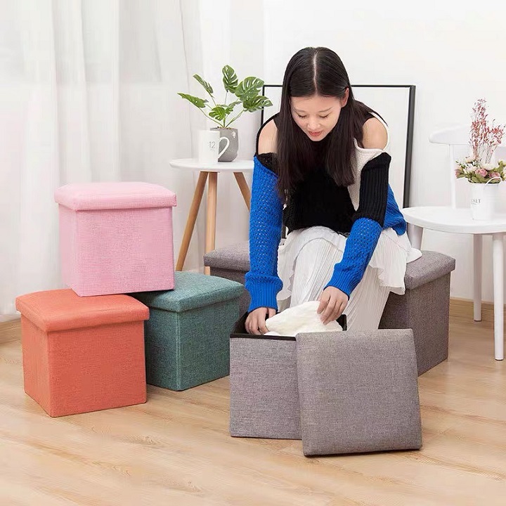 Ghế ngồi sofa kiêm hộp đựng đồ size 30*30* 30cm. Ghế ngồi đa năng. Giao màu ngẫu nhiên