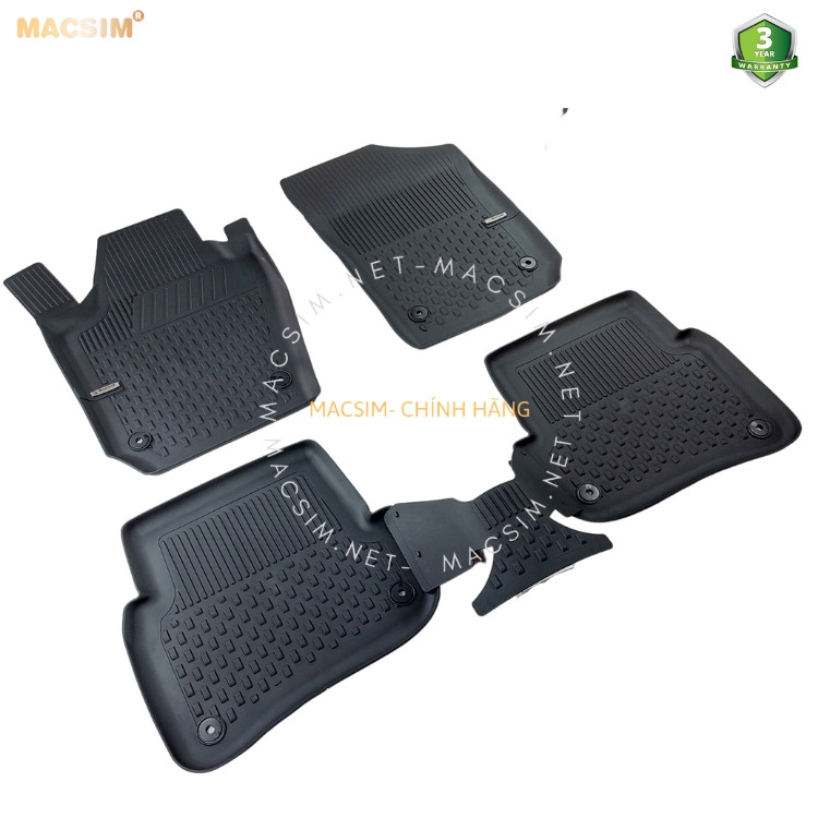 Thảm lót sàn ô tô nhựa TPE Silicon Volkswagen Polo 2017- 2020 Black Nhãn hiệu Macsim