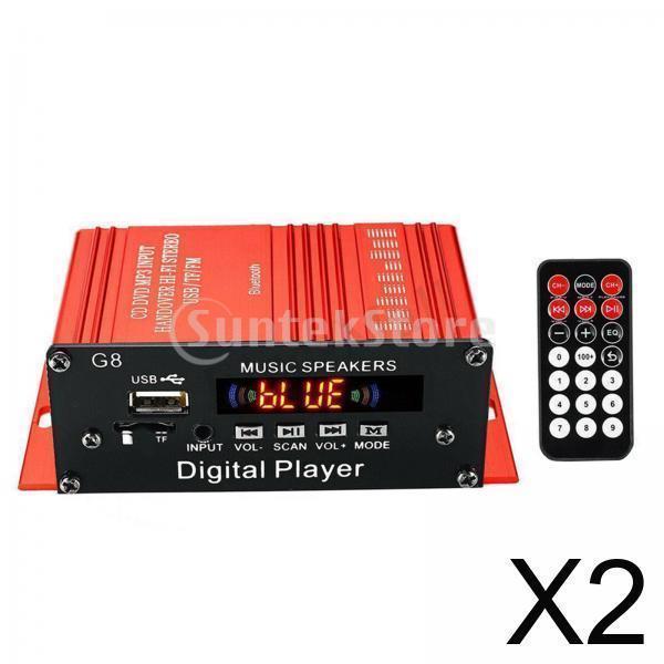 2x G8 200W Bluetooth Audio 2 Channel Amplifier Hi-Fi Integrated Amp 2.0 CH