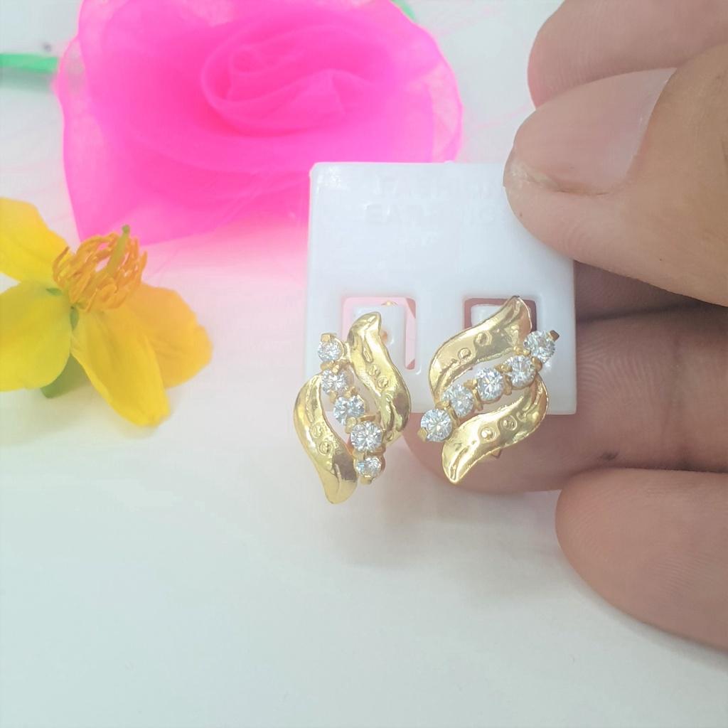 Bông Tai Kiểu Hình Thoi Xéo Xoàn Cao Cấp-Dùng lâu dài tắm rửa thoải mái không phai