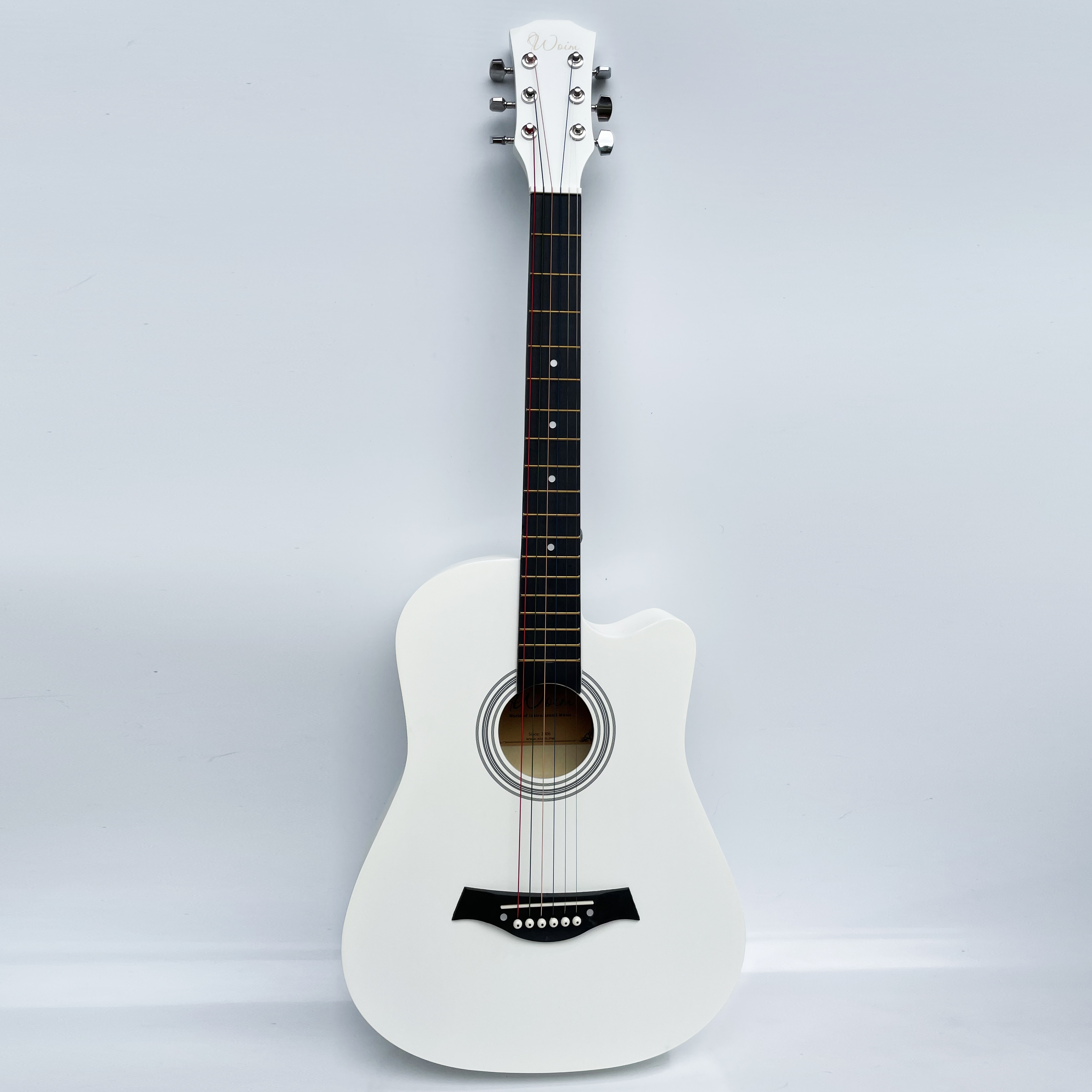 Đàn Guitar Woim Acoustic Dáng Khuyết Đủ Màu - Trắng