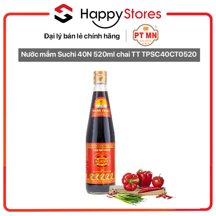 Nước mắm Suchi 40N 520ml chai TT TPSC40CT0520 - HÀNG CHÍNH HÃNG