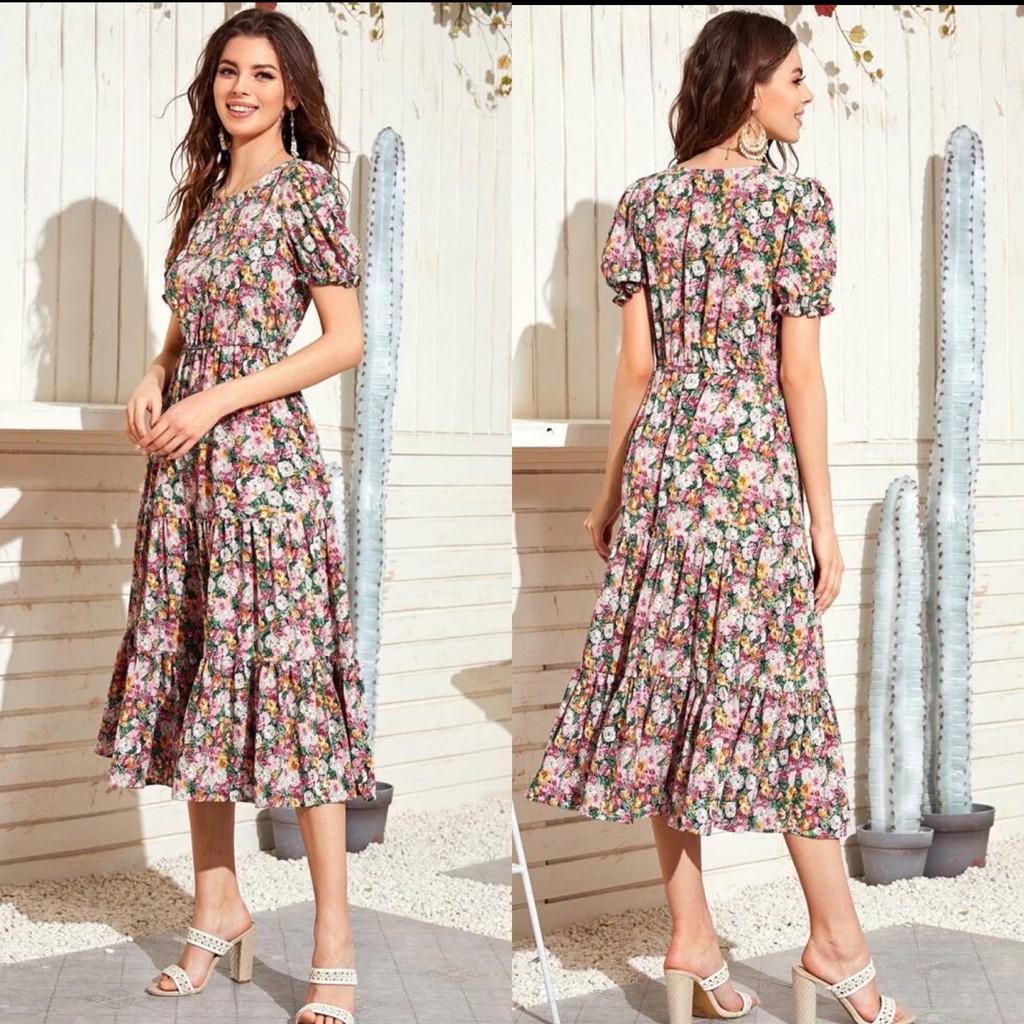 Đầm hoa xòe bồng bềnh cao cấp đủ size lớn