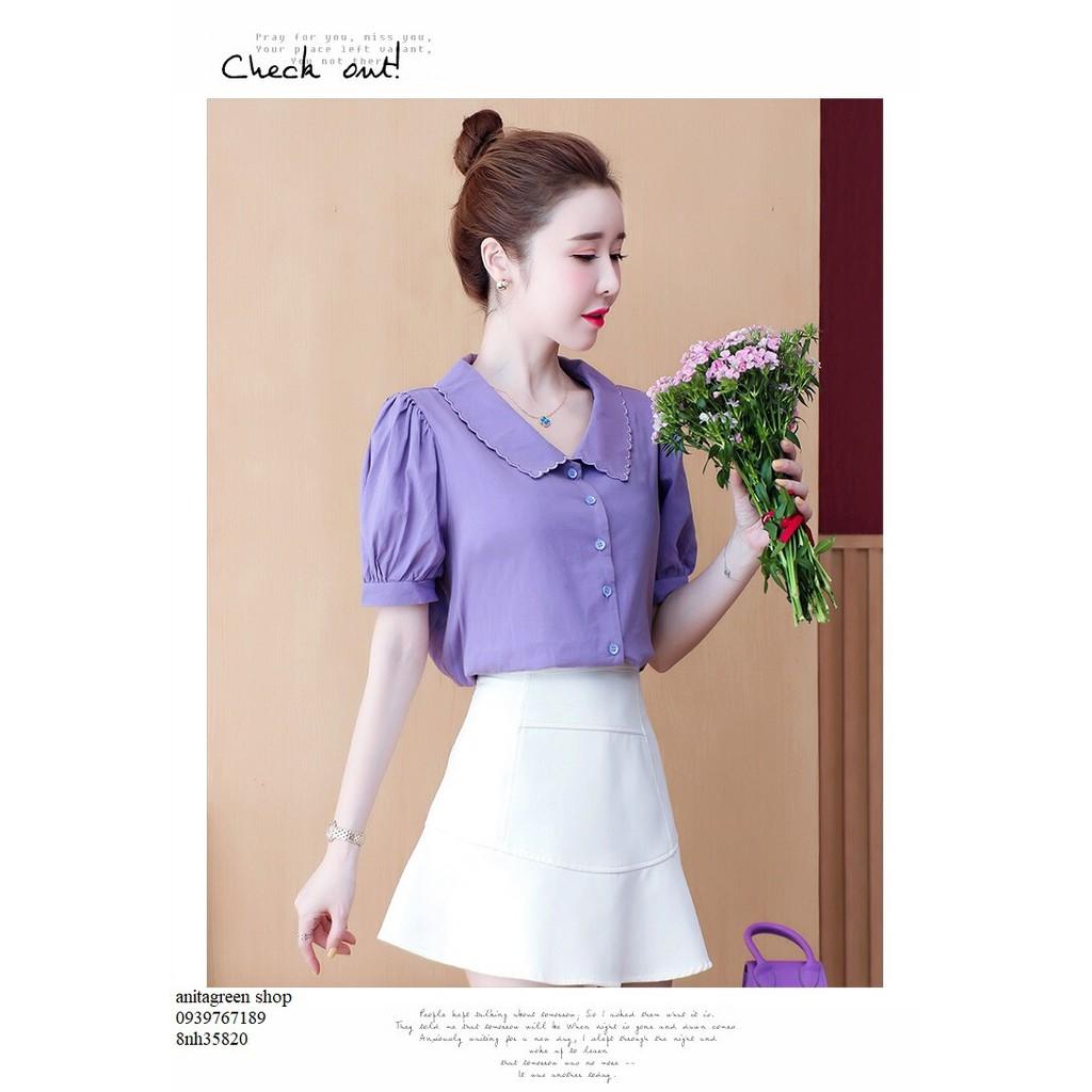 Nh35820-SƠ MI NỮ TAY PHỒNG MÀU TÍM