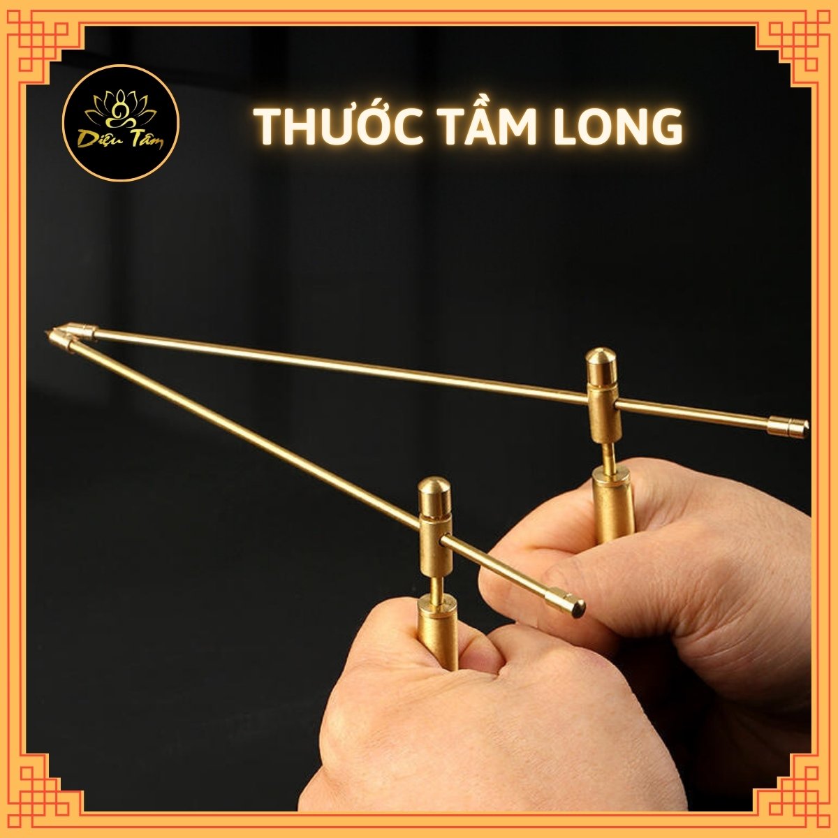 Thước Tầm Long Bằng Đồng Cao Cấp, Gậy Tầm Long Mạch Đũa Tầm Long Dạng Gập Đo Lường Hướng Tốt Phong Thủy