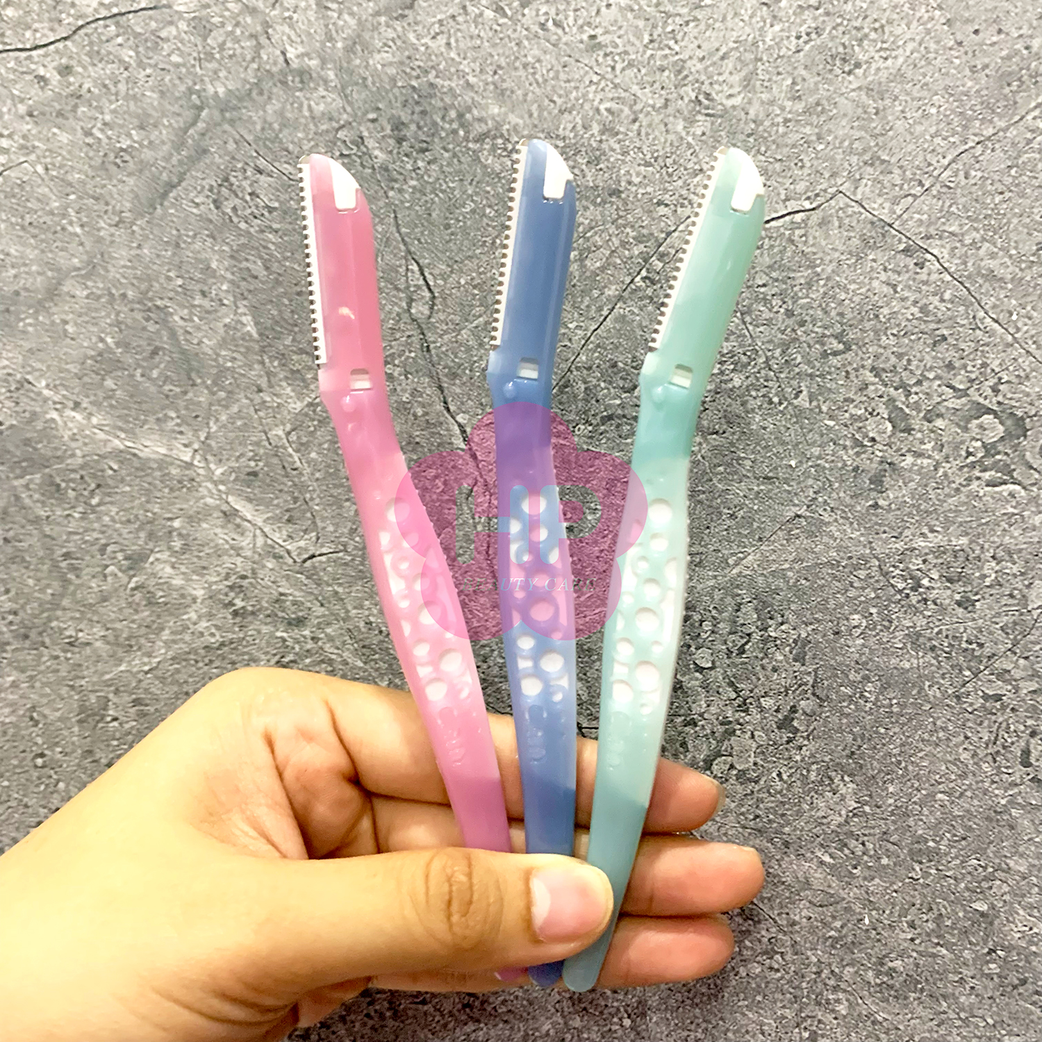 Dao Cạo Lông Mày Lưỡi Thép Có Màng Bảo Vệ Kai Razor Can Eyebrow CBM-3P (Set 3 Cây)