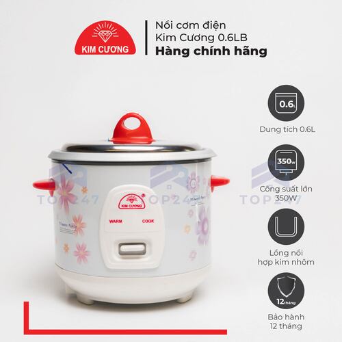 Nồi Cơm Điện Kim Cương 0.6 Lít Nắp Rời - Hàng Chính Hãng