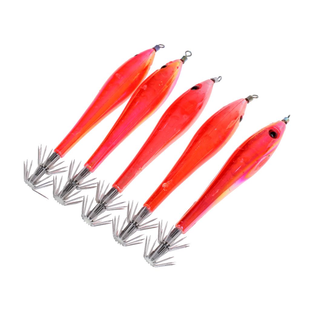 10pcs Squid Lure Jig Hook Lure Hard Plastic Baits Glow in Dark Fishing Tool