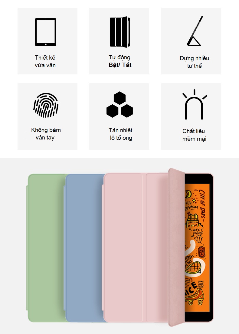 Bao Da Case Cover Dành Cho iPad Mini 6/ iPad Pro 11 inch/ iPad Air 4/ iPad Pro 12.9 inch Có Khe Cắm Apple Pencil - Hàng Chính Hãng Tamayoko