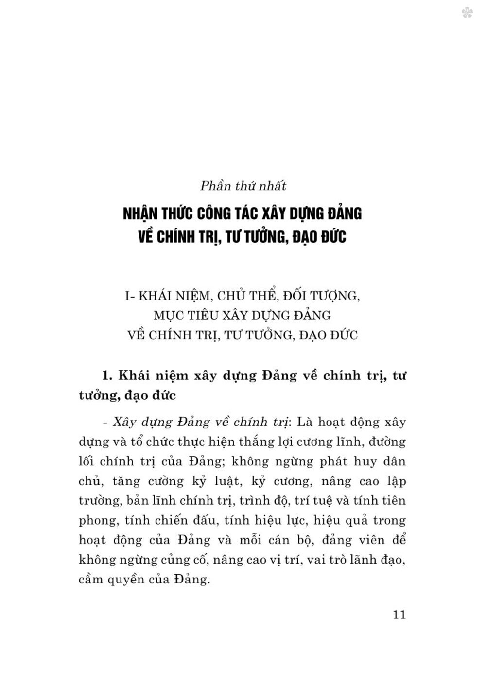 Tài liệu nhận thức và triển khai công tác xây dựng Đảng về chính trị, tư tưởng, đạo đức trong giai đoạn hiện nay - bản in 2024
