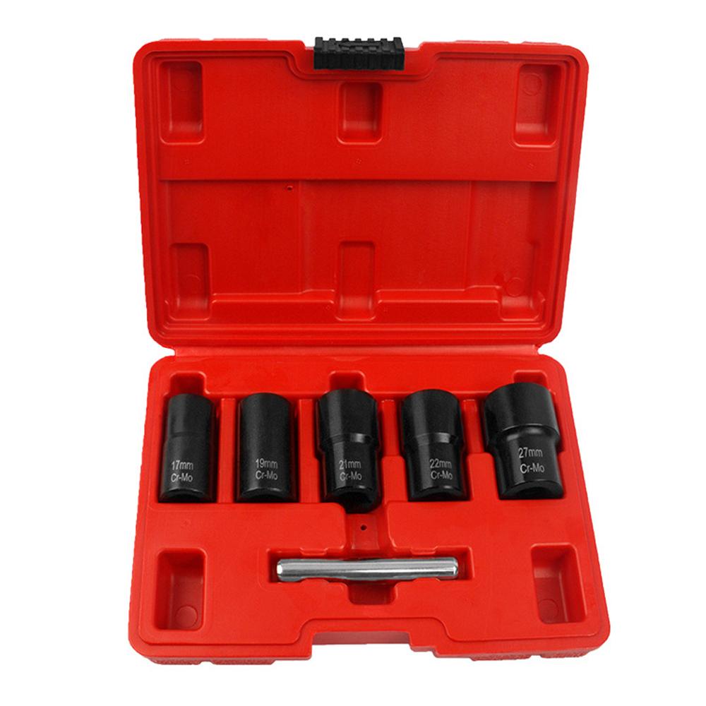 6pcs Lug Nut Remover Kit Broken Nuts Removal Tool Set Broken Nut Bolt Extractor Rust Damaged Stuck Nut Bolts Extractor