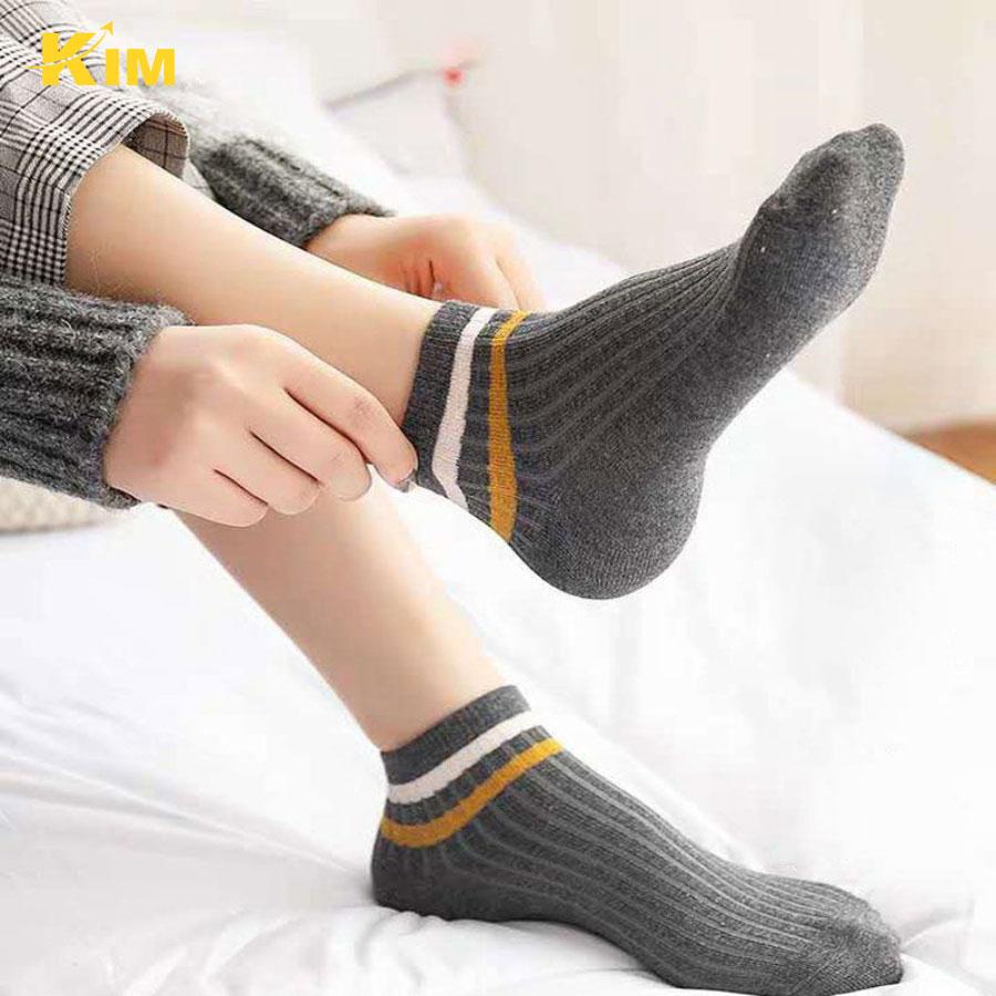 [SET 10 ĐÔI] Tất Chân Cổ Ngắn Nam Nữ, Vớ Cổ Ngắn Unisex KIM