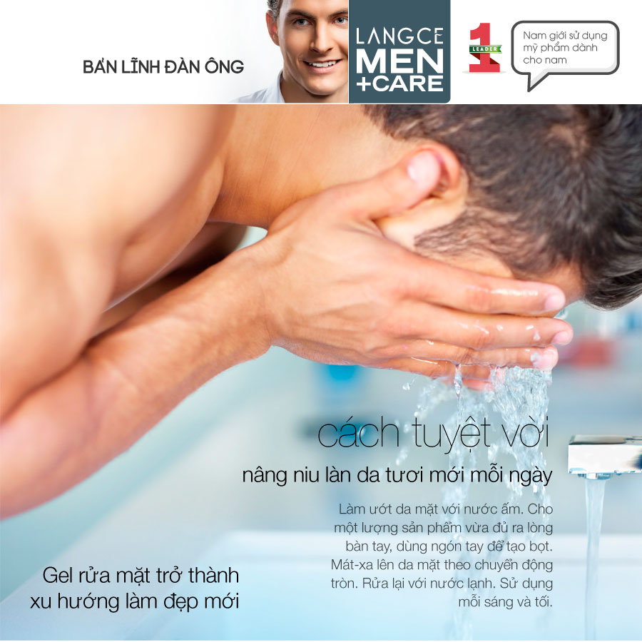 Gel Rửa Mặt Collagen+ Đẹp Da 100ml - Rong Nho Biển - Giữ Ẩm Da cho Nam TẶNG Gel Vệ Sinh Vùng Kín Nam 100ml LANGCE