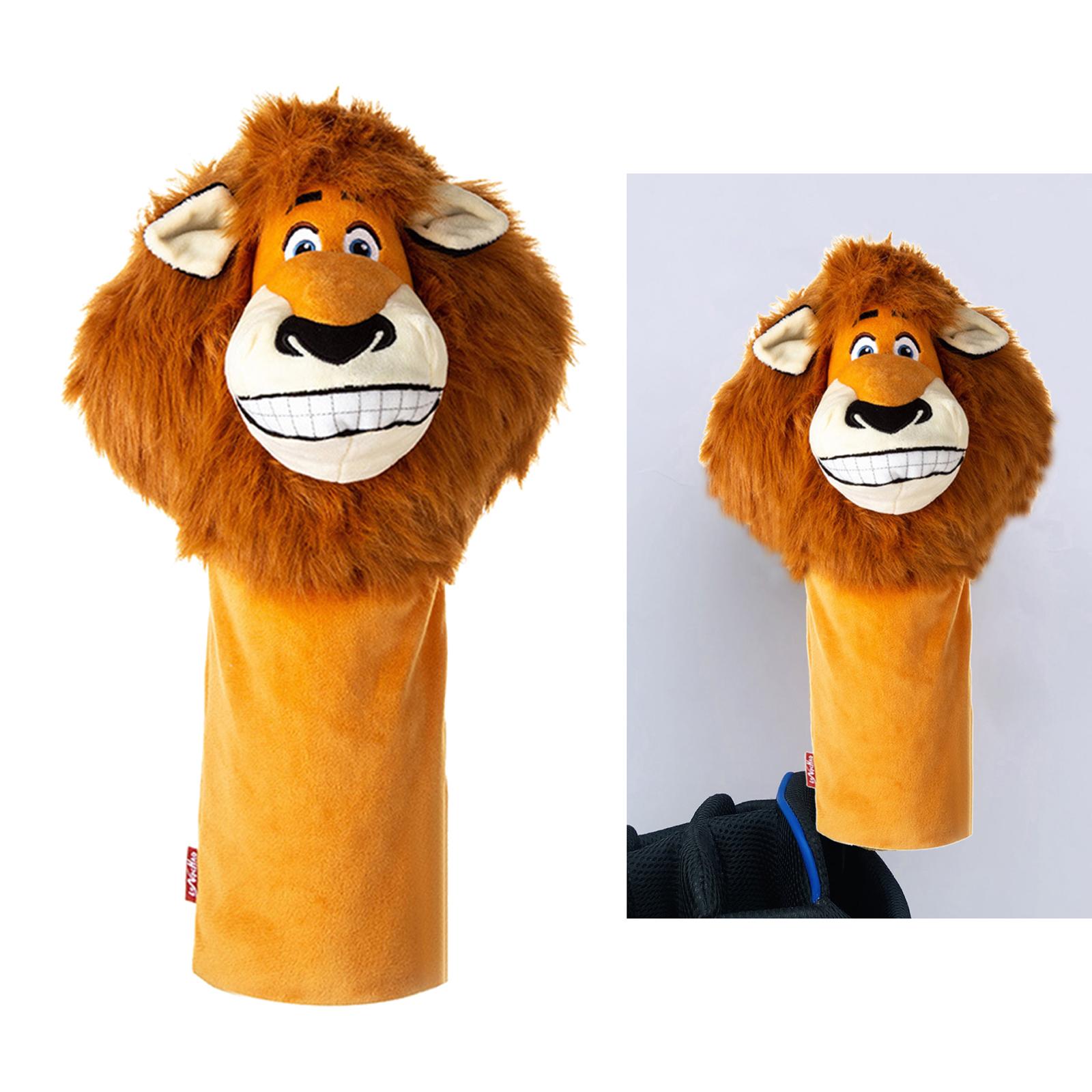Cute Plush Golf Head Cover Animal Lion Club No.1 Driver Headcover Protective Professional Universal Club Carrying Protector Accessories for Golfer