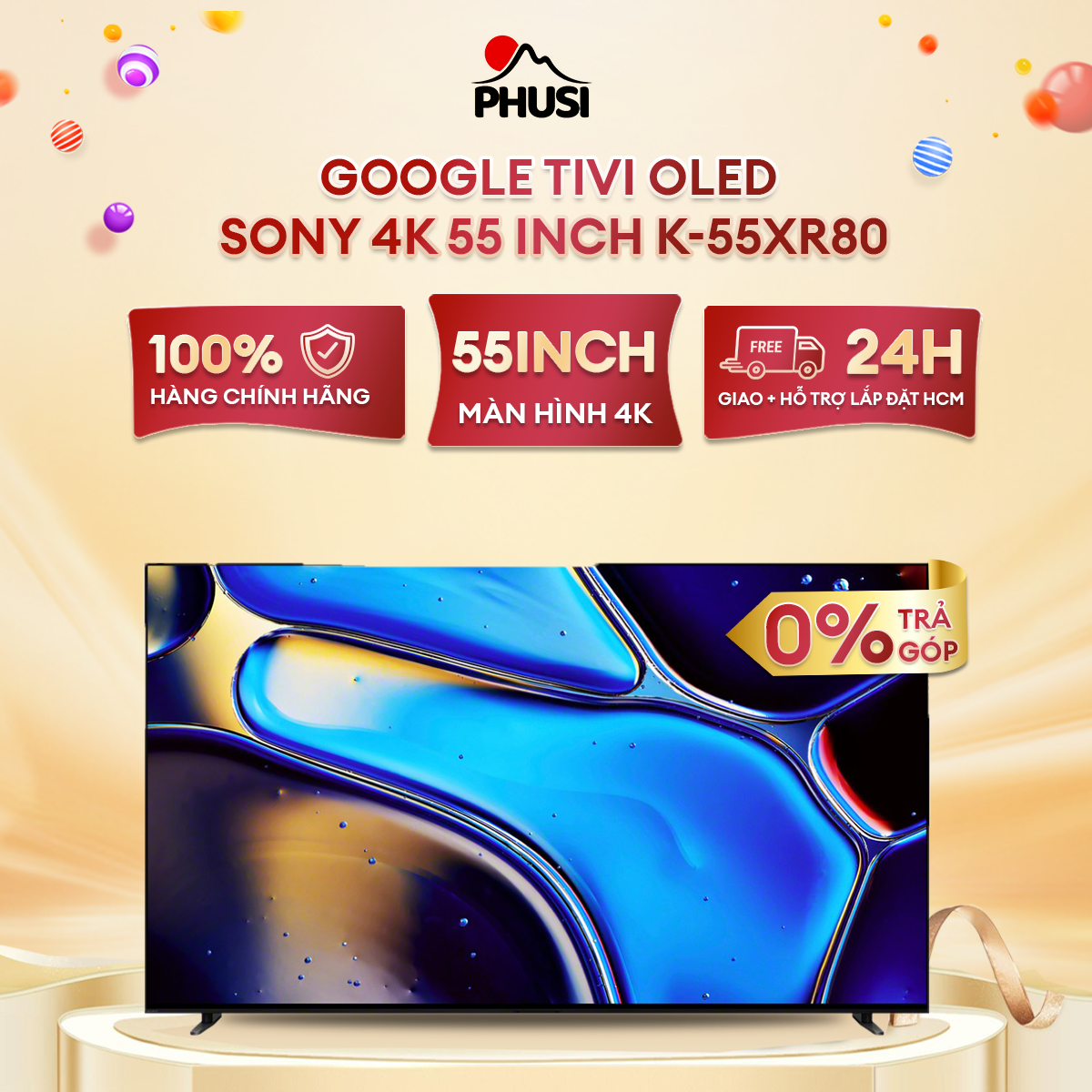 K-55XR80 - Google Tivi OLED Sony 4K 55 inch K-55XR80 - Hàng Chính Hãng