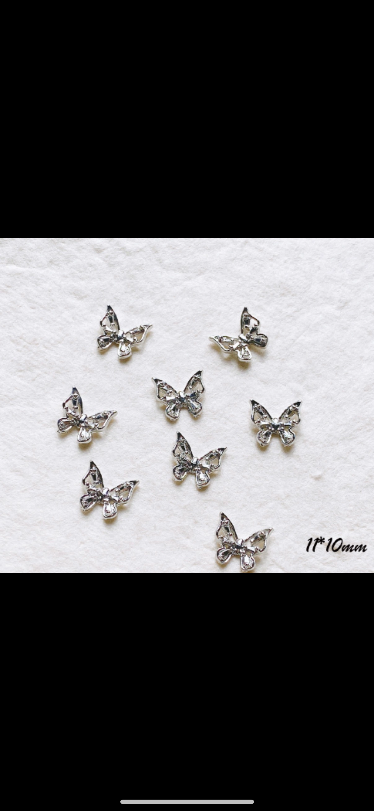 Mẫu đá charm bướm 2k - Mẫu đá charm bướm 8*9mm vàng