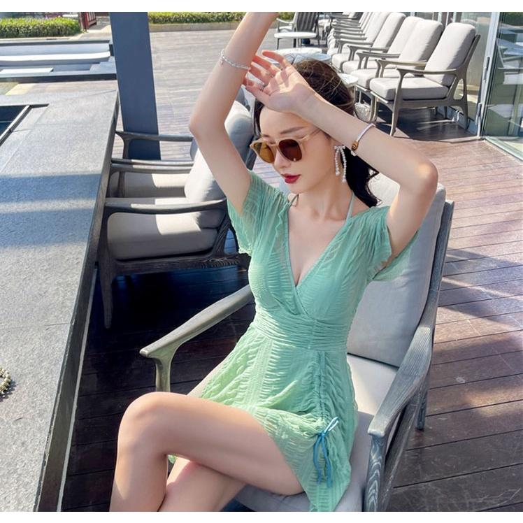 Đồ Bơi Nữ Kín Đáo Dạng Váy Mới - Bikini 1 Mảnh Giấu Bụng Cho Người Béo Mập