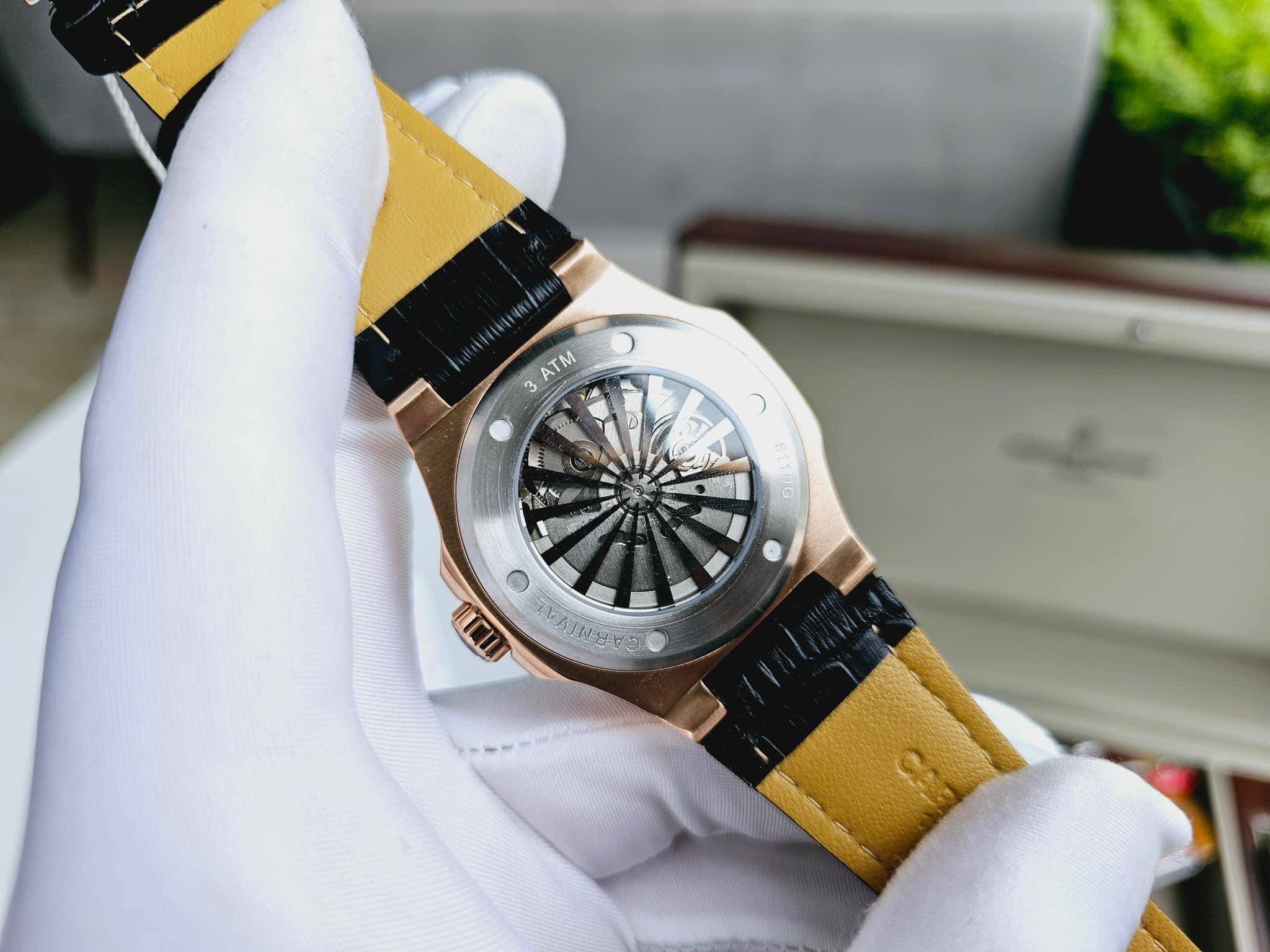 Đồng Hồ Nam Dây Da Carnival Nautilus 8110G-VH-D Automatic - Kính Sapphire - Size 41mm - 3 Màu - 8110G-VH-DD-D - 8110G-VH-DN-N - 8110G-VH-DX-X