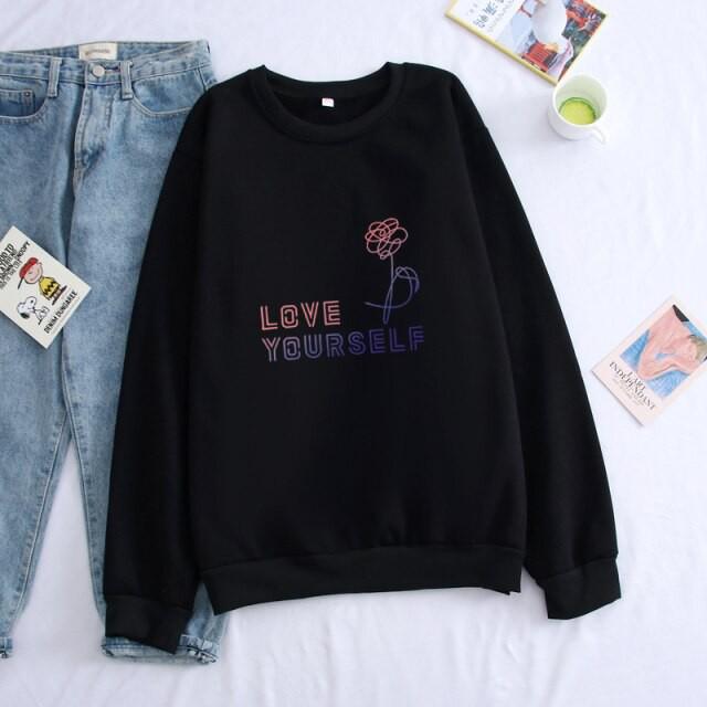 Áo Sweater BTS Love your self áo thu đông dài tay cổ tròn