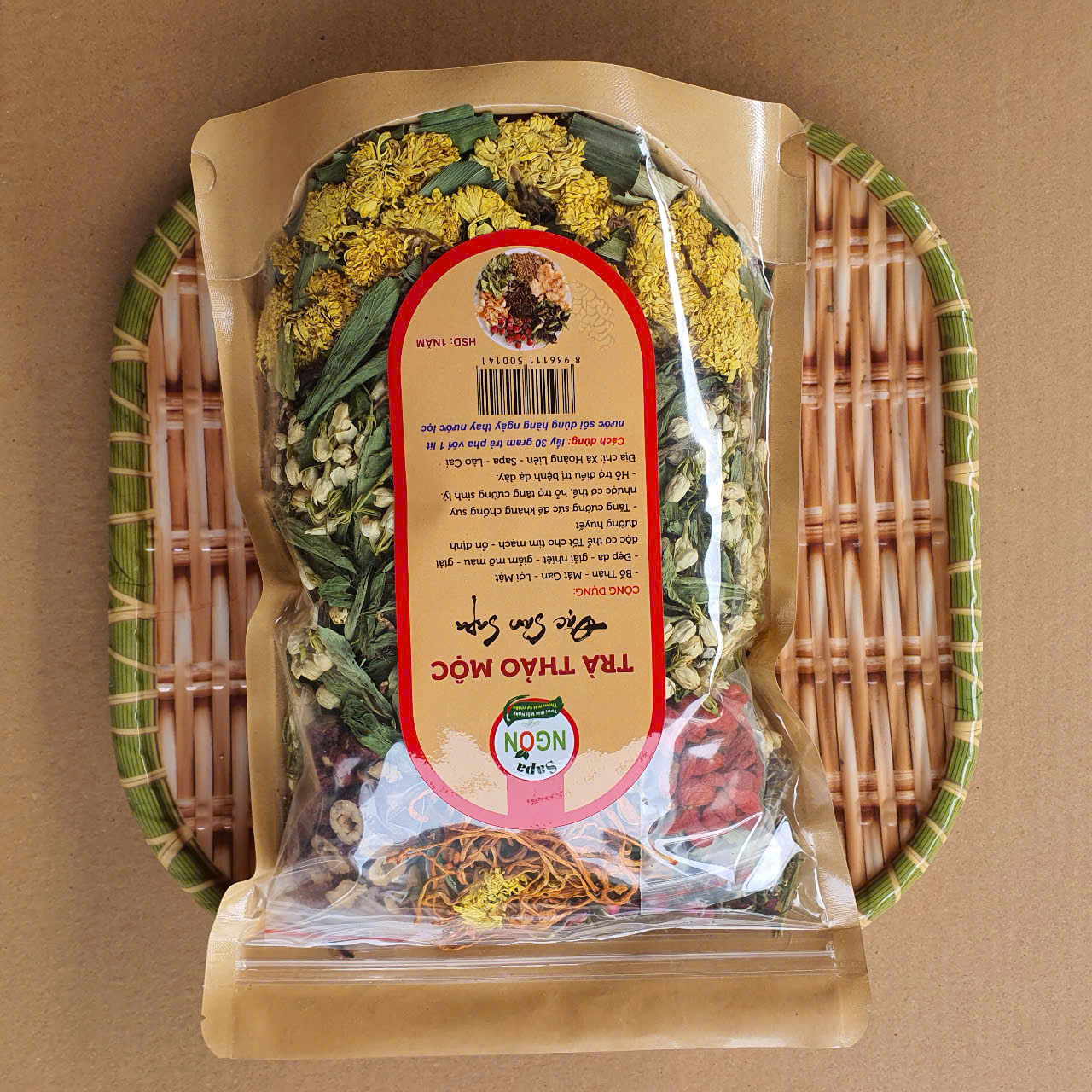 Túi 500Gr trà hoa thảo mộc 9 vị bổ thận mát gan giảm mỡ máu