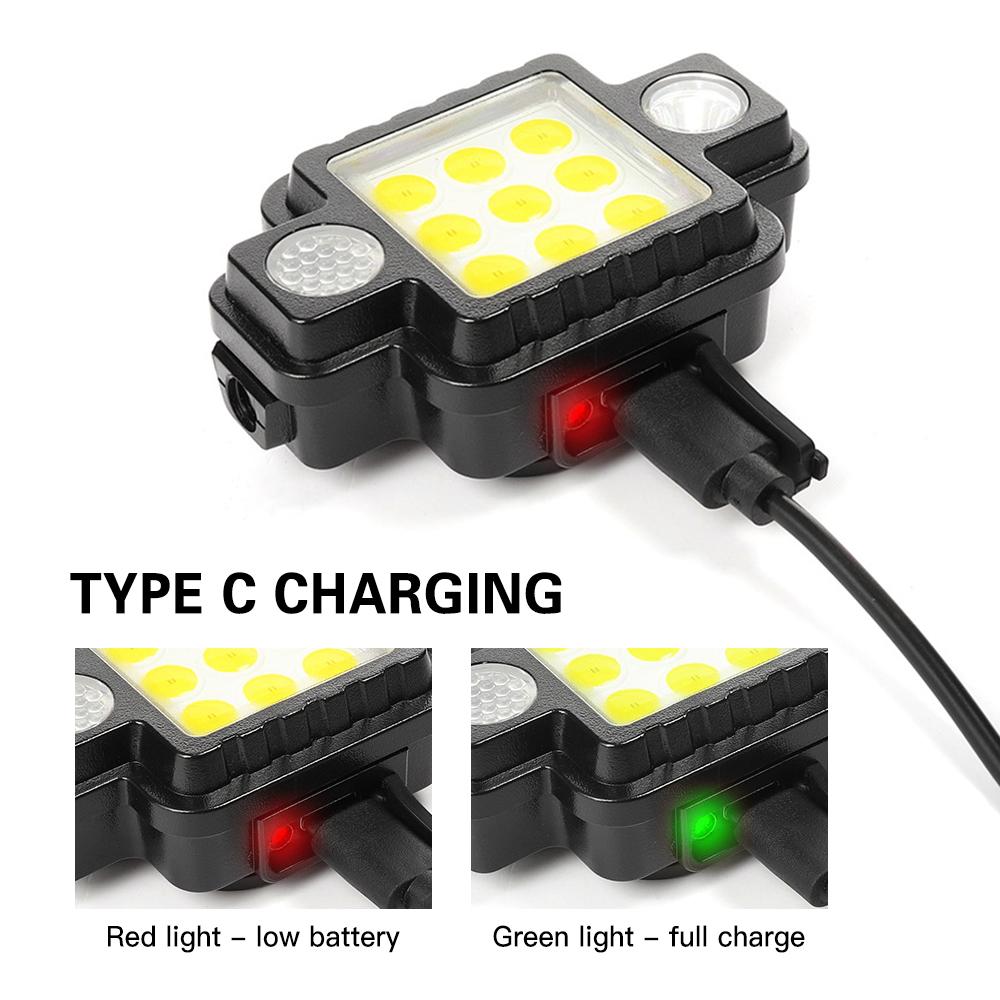 USB Rechargeable Headlamp Outdoor Flashlight Headlight Work Light with Adjustable Head 5 Light Modes for Cycling Camping Hiking Running