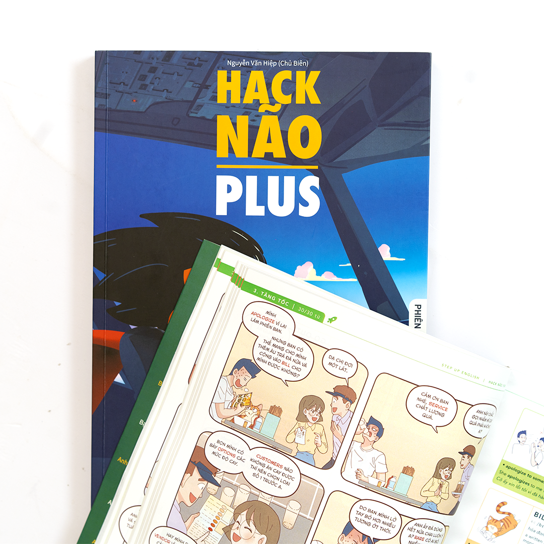 Sách - Combo 2 cuốn Hack Não 1500 và Hack Não Plus  + Tặng App Hack Não Pro học phát âm miễn phí