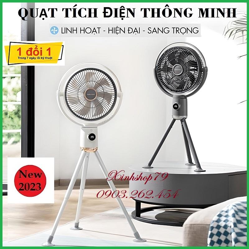 Quạt tích điện MR3700 mới nhất năm 2023, 4 chế độ gió, cảm biến nhiệt NTC, động cơ 1 chiều không chổi than - RE0796