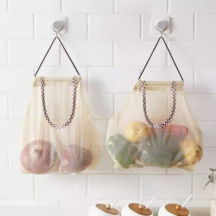 Túi lưới treo đựng hành tỏi,đồ tiện ích - Kích thước 24cm x 28cm