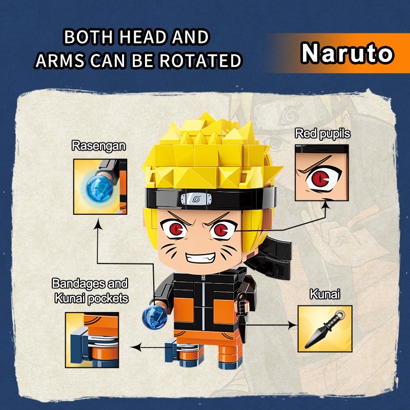 Đồ chơi lắp ráp xếp hình Keeppley - Nhân vật Naruto Sasuke Sakura Kakashi - Dành cho bé trai từ 6 tuổi