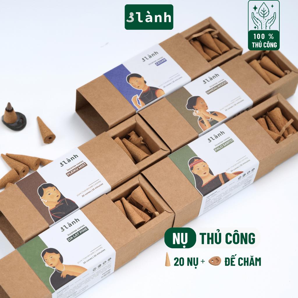 Nụ Thủ Công 3 Lành Hộp 20 Nụ Nhiều Mùi 100 % Tự Nhiên Tặng Kèm Đế Chăm Không Hóa Chất Xông Thơm