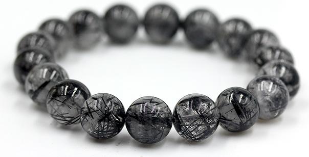 Vòng Tay Đá Thạch Anh Tóc Đen 12MM