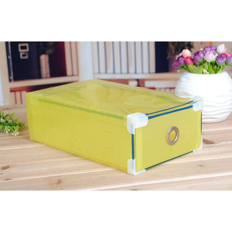 Combo 5 Hộp Đựng Giày Trong Suốt Có Ngăn Kéo Viền Kim Loại