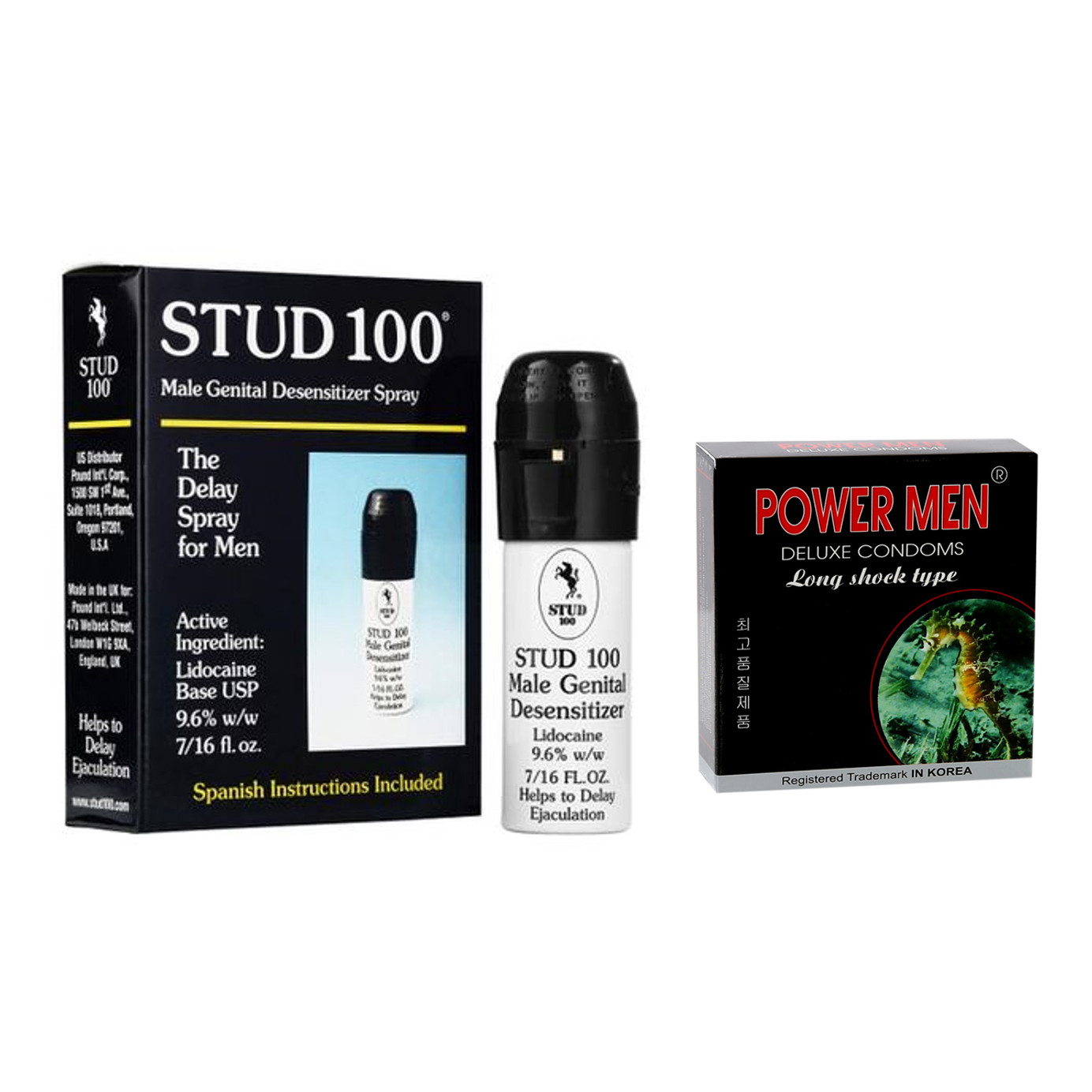 Stud 100 Xịt Chống Xuất Tinh Sớm + Bao Cao Su Kéo Dài Thời Gian Yêu Cho Nam Power Men (Hộp 3s) - Hàng Chính Hãng 100% - Che Tên Sản Phẩm