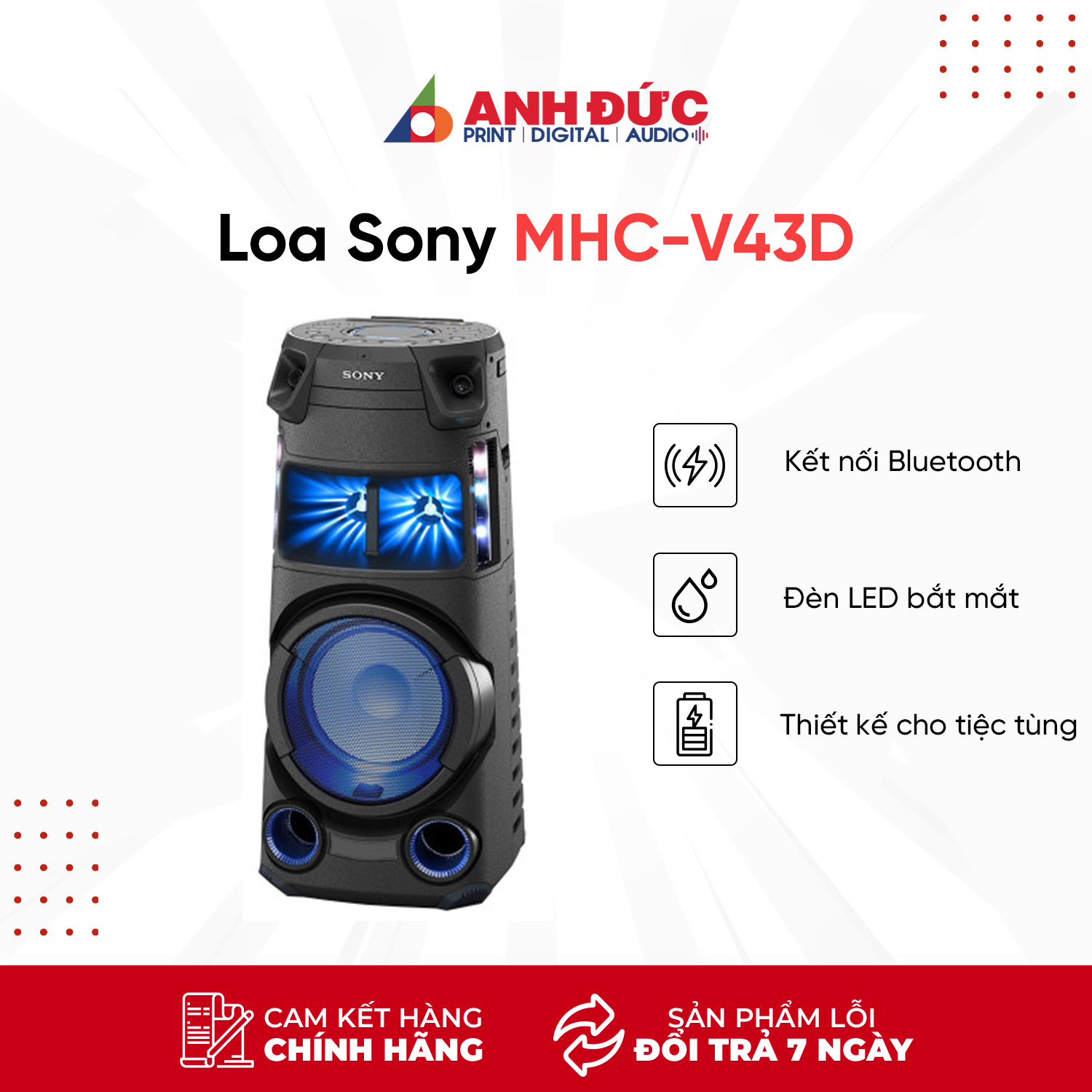 Loa Di Động Sony MHC-V43D - Hàng chính hãng