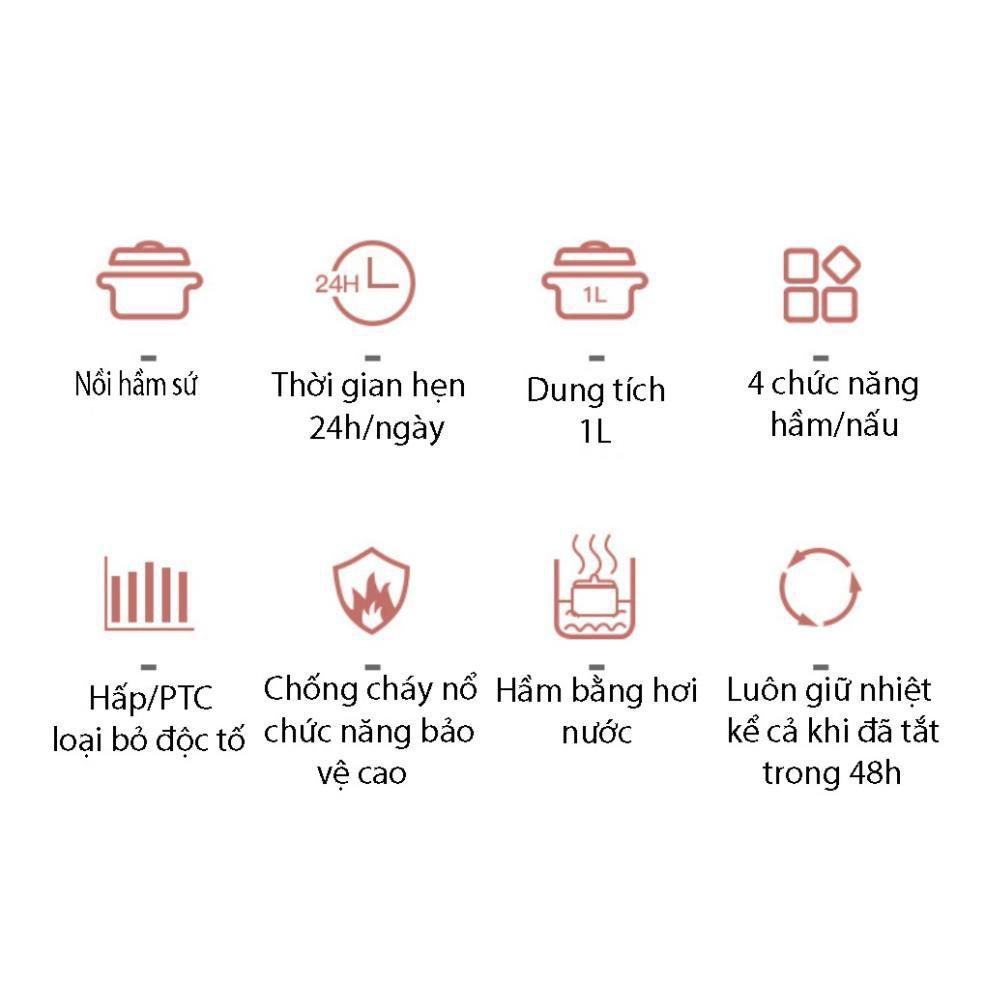 Nồi Hầm Đa Năng 4 Trong 1, Nồi Nấu Cháo, Ninh, Hầm Cách Thủy - Nấu Đồ Ăn Dặm Cho Bé Siêu Tiện Lợi