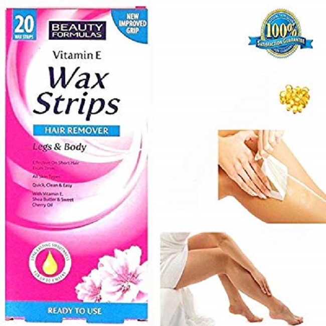 Miếng dán tẩy lông Beauty Formulas Wax Strips Legs and Body - hộp 20 miếng