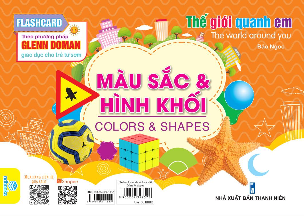 Sách - Flashcard - Thế giới quanh em - Màu sắc &amp; hình khối (Theo phương pháp Glenn Doman) - Ndbooks