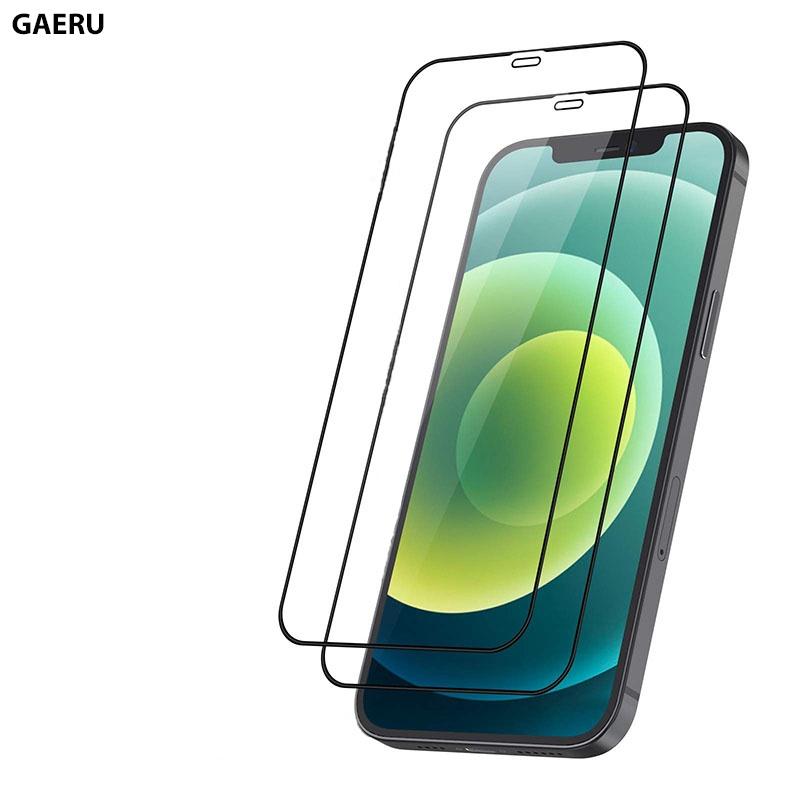Kính cường lực GAERU full viền cho iphone XS 11 12 13 PRO PRO MAX chống xước chống bám vân tay