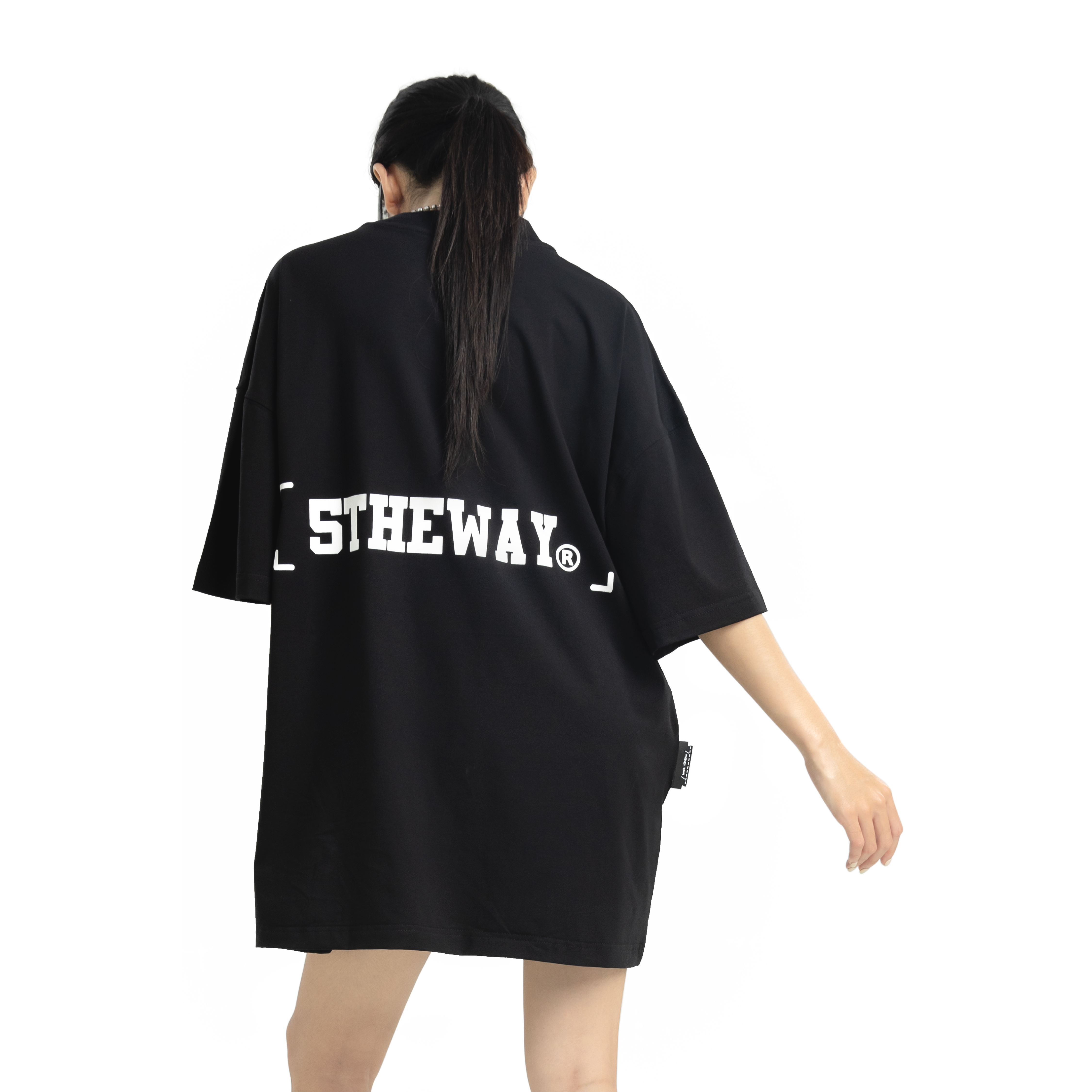 5THEWAY /street vocabulary/ DROP SHOULDER TEE - BLACK aka Áo Thun Xệ Vai