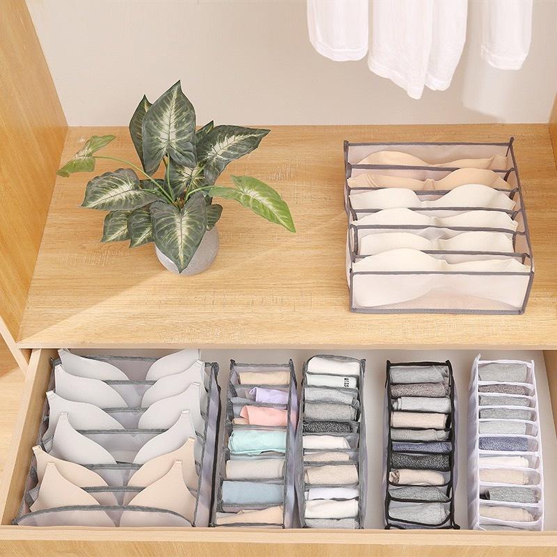Set 3 túi vải lưới đựng đồ lót, tất vớ chia ngăn tiện gọn