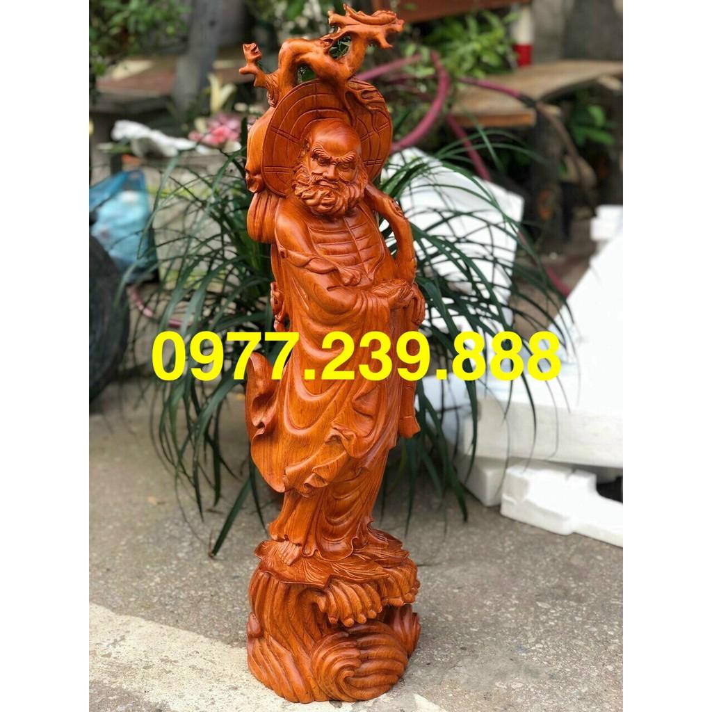 đạt ma tổ sư bằng gỗ hương 70cm