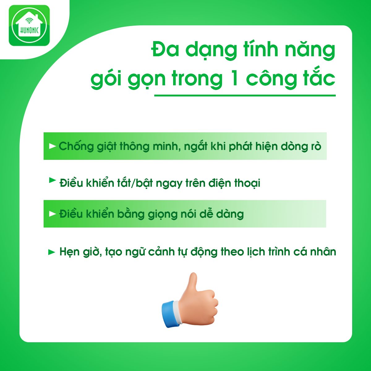 Công Tắc Chống Giật Bình Nóng Lạnh Thông Minh HUNONIC LUXYRY Hình Chữ Nhật VIền Vàng