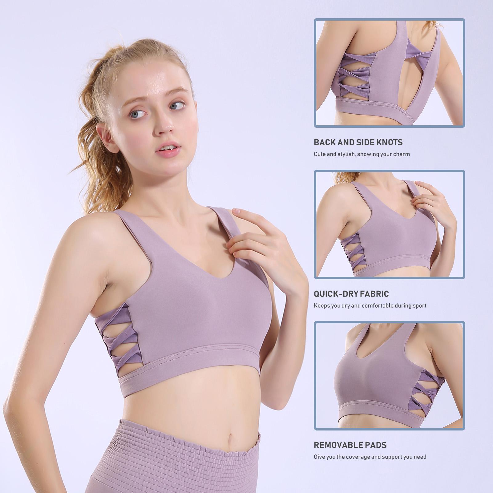 Áo thể thao Tank-Top dễ thương có đệm chống sốc cho nữ tập yoga, gym, chạy bộ