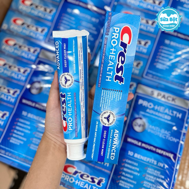Kem đánh răng crest pro health advanced 167g của mỹ sét 5 cây