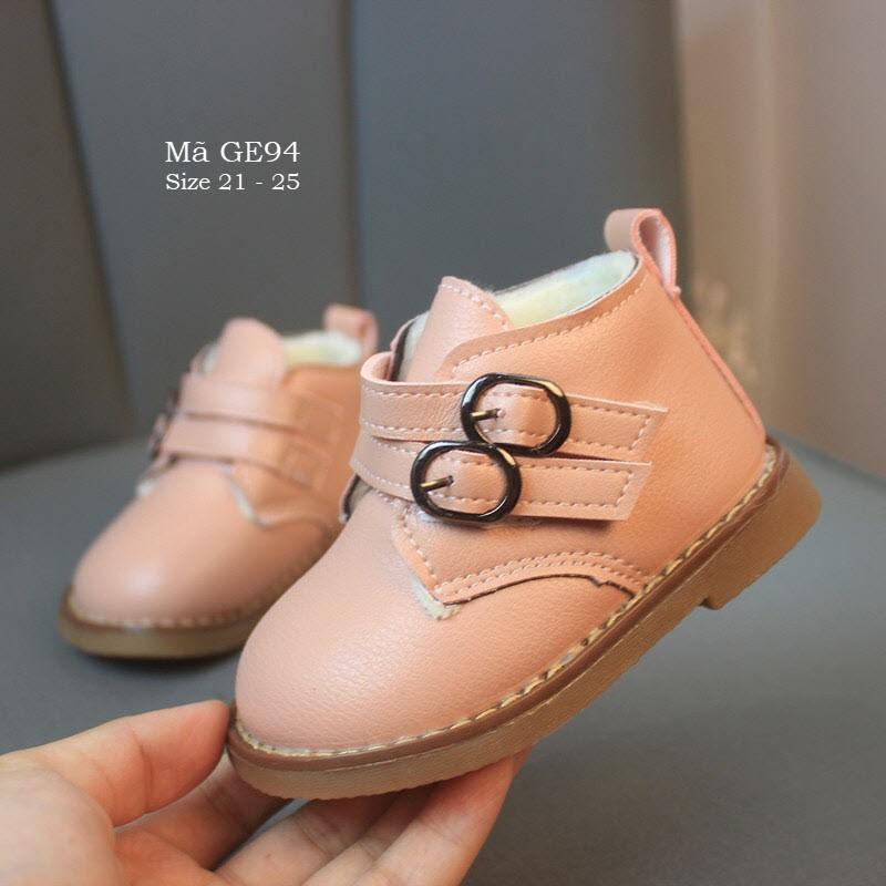 Giày cổ cao lót lông ấm áp cho bé gái 1 - 3 tuổi phong cách Hàn Quốc GE94