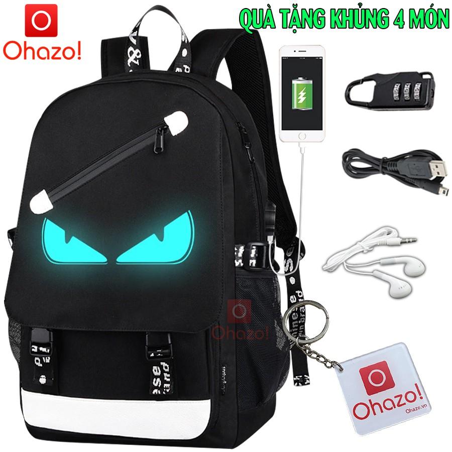 Balo nam nữ đi học phong cách phát sáng Ohazo! cực độc -TẶNG cápUSB+Khóasố+TaiNghe+Móckhóa- Cặp đi học HOT trend 2021